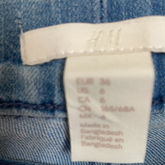 H&M cotton blend two pockets blue jeans stretch leggings size 6US - Picture 3 of 6